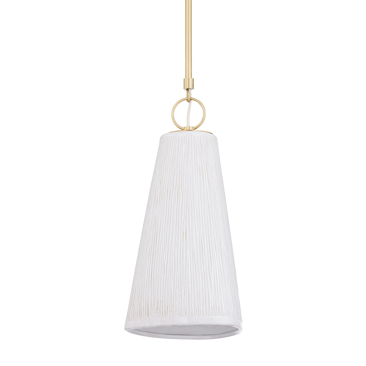 Hudson Valley Lighting Dryden Pendant Pendant Hudson Valley Lighting AGED BRASS/CERAMIC STRIA IVORY  