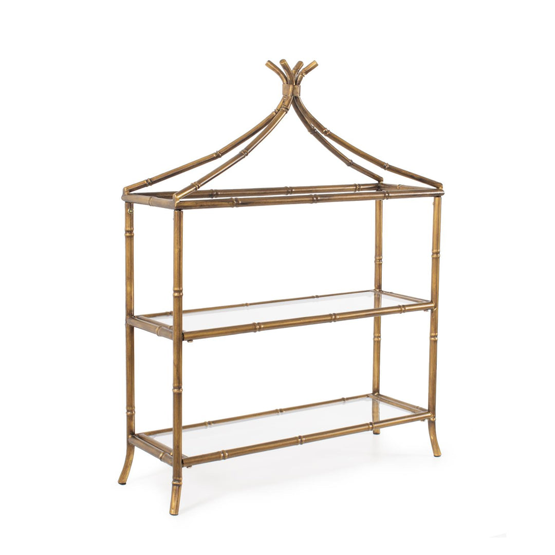 Howard Elliott Collection Moreau Metal Bamboo Styled Shelving, Small