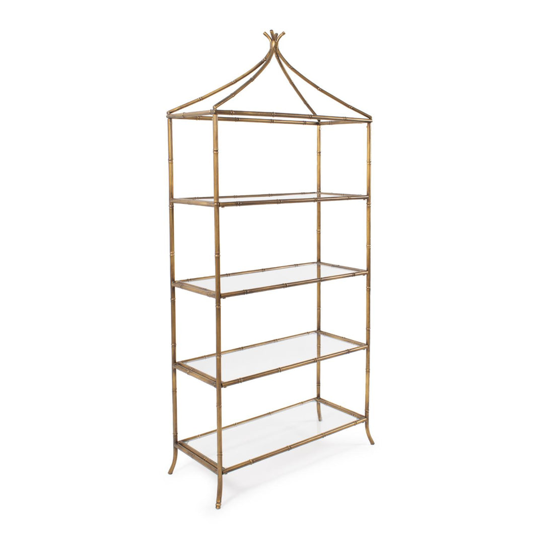 Howard Elliott Collection Moreau Metal Bamboo Styled Shelving, Large