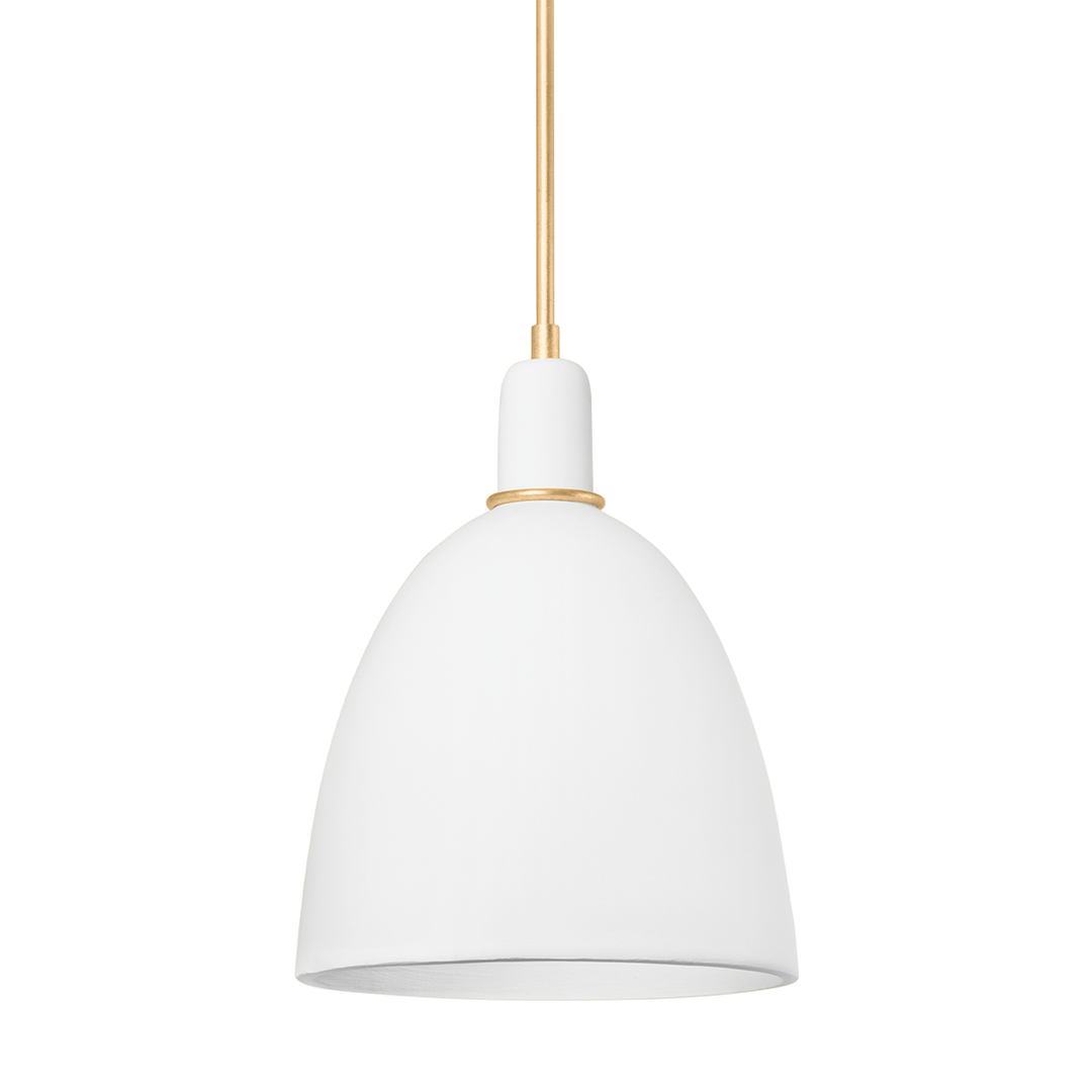 Hudson Valley Lighting COPAKE Pendant Pendants Hudson Valley Lighting VINTAGE GOLD LEAF/MATTE IVORY CERAMIC  