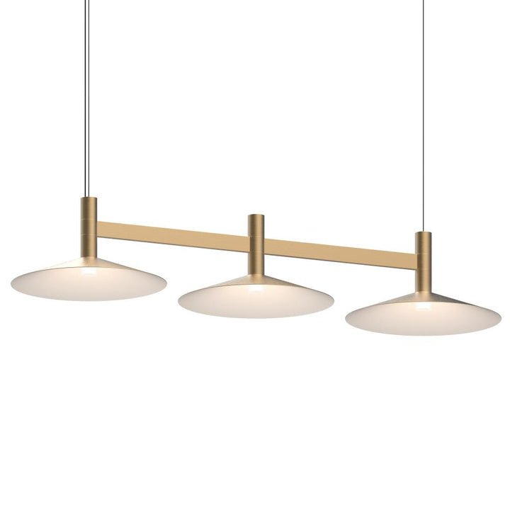 Sonneman Systema Staccato 3-Light Linear Pendant w/Shallow Cone Shades