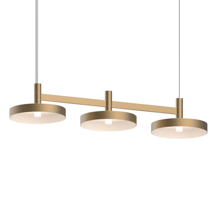 Sonneman Systema Staccato 3-Light Linear Pendant w/Pan Shades