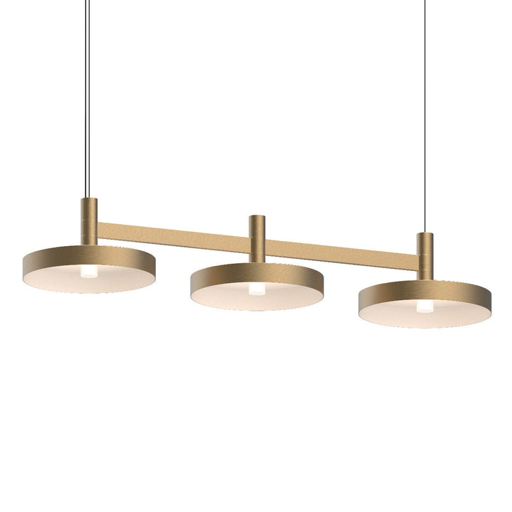 Sonneman Systema Staccato 3-Light Linear Pendant w/Pan Shades Pendants Sonneman   