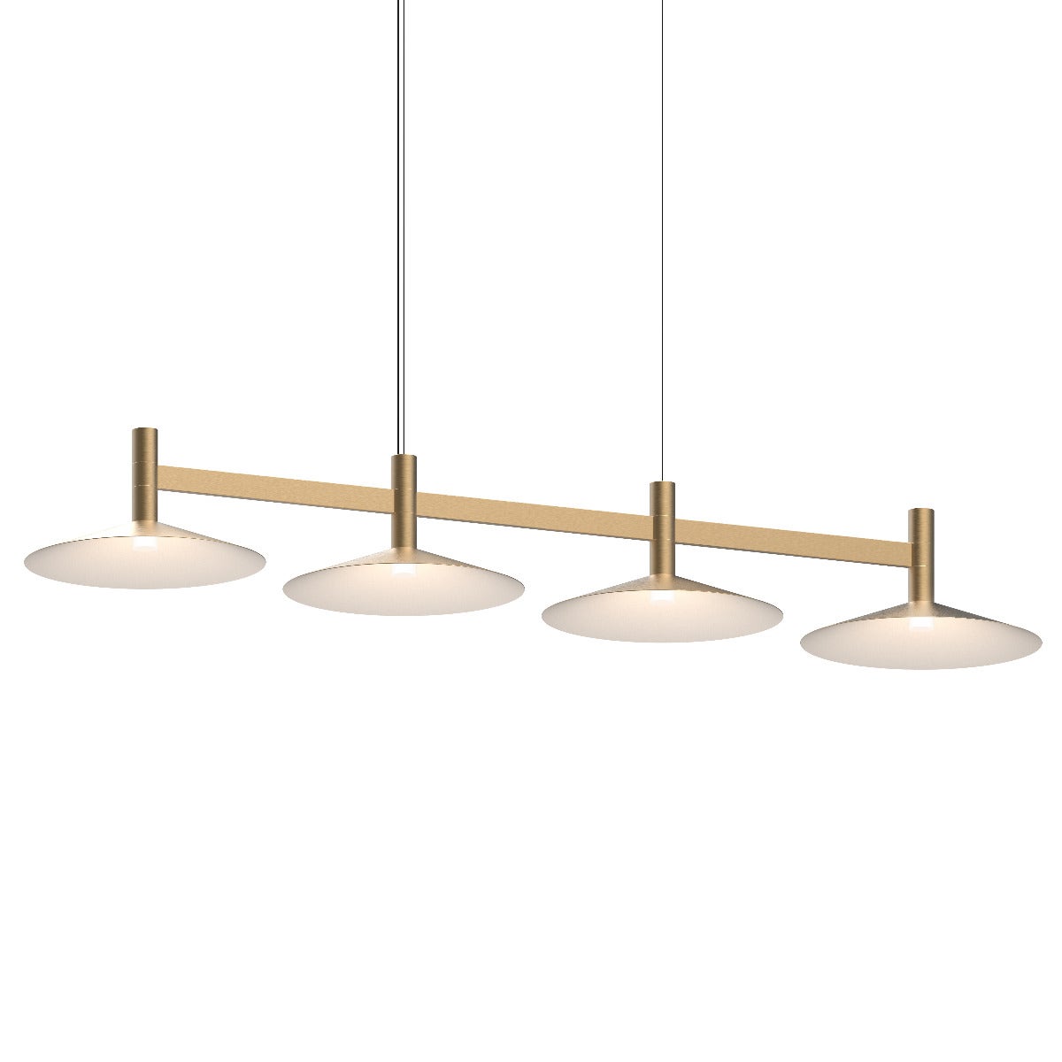 Sonneman Systema Staccato 4-Light Linear Pendant w/Shallow Cone Shades