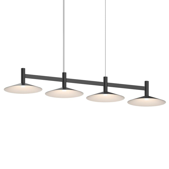 Sonneman Systema Staccato 4-Light Linear Pendant w/Shallow Cone Shades