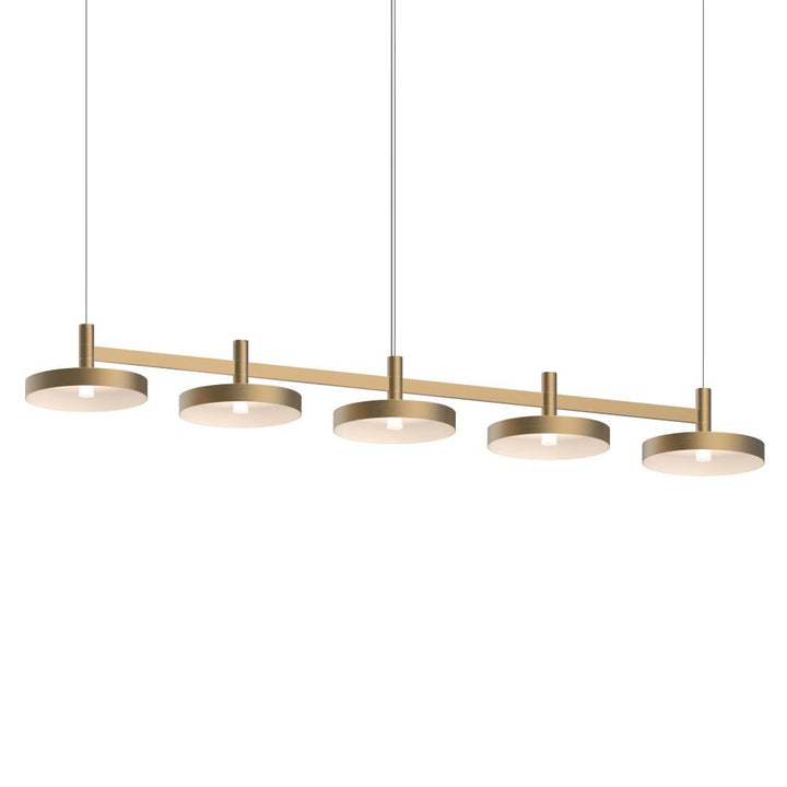 Sonneman Systema Staccato 5-Light Linear Pendant w/Pan Shades