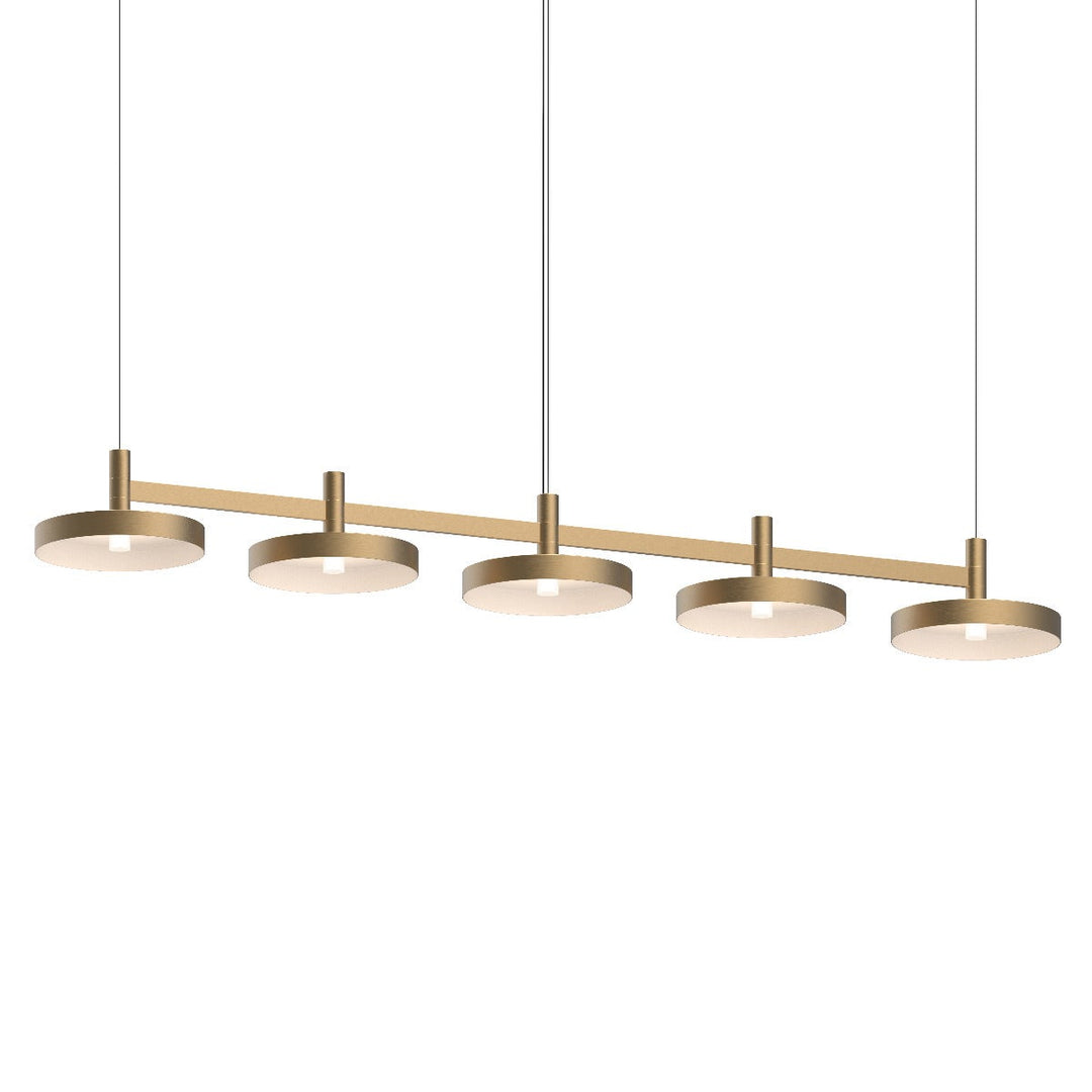 Sonneman Systema Staccato 5-Light Linear Pendant w/Pan Shades Pendants Sonneman   