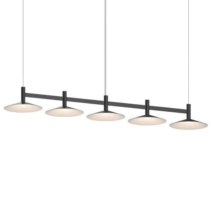 Sonneman Systema Staccato 5-Light Linear Pendant w/Shallow Cone Shades