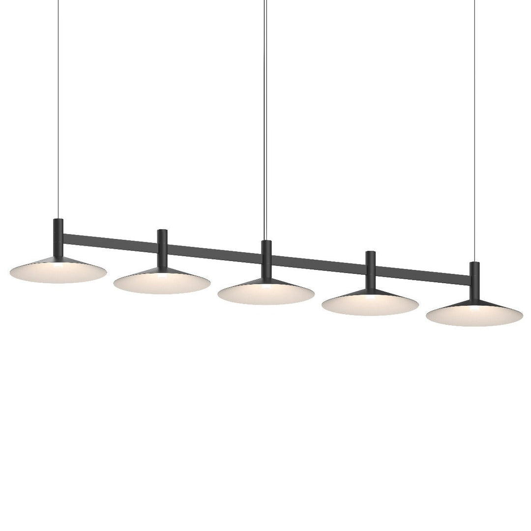 Sonneman Systema Staccato 5-Light Linear Pendant w/Shallow Cone Shades