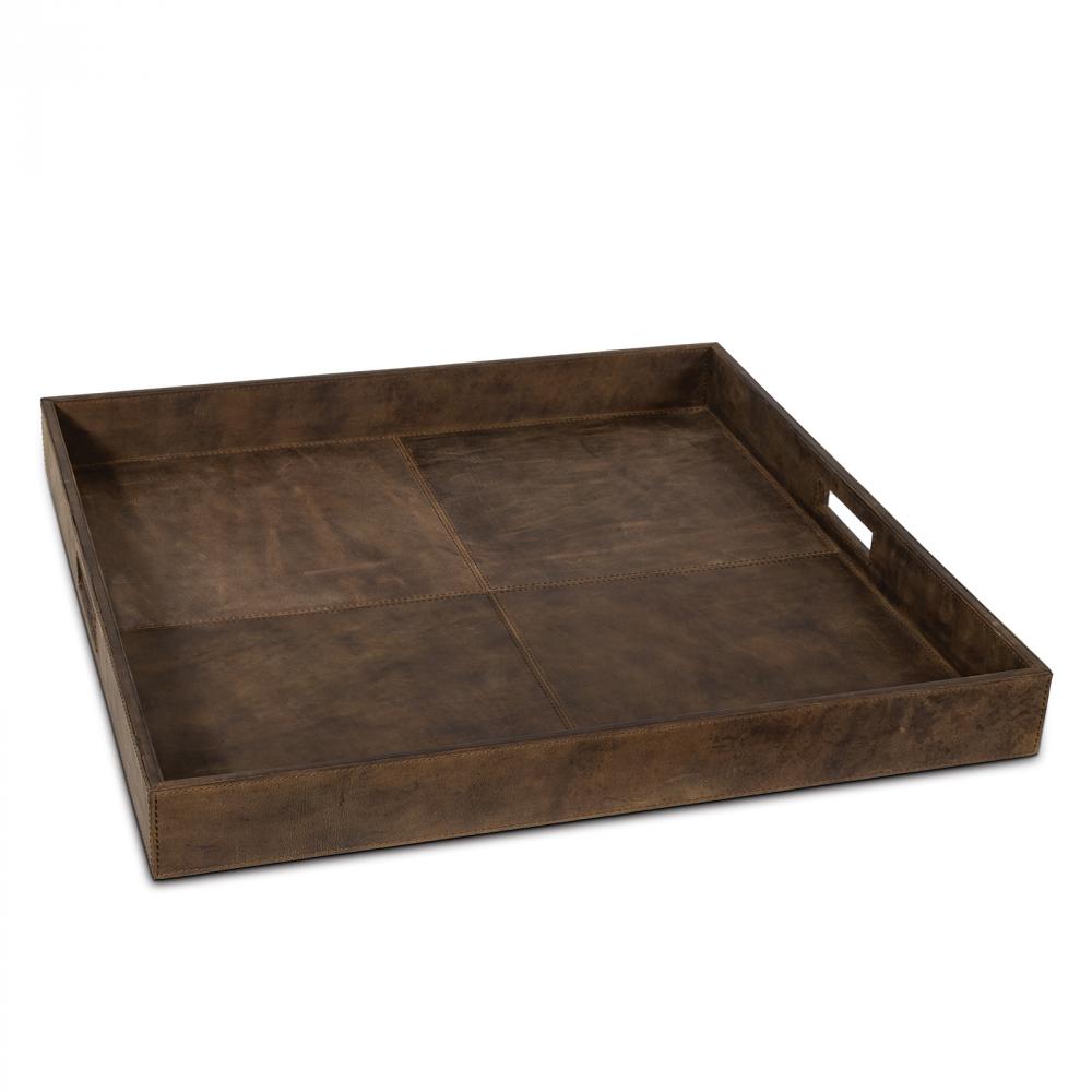 Regina Andrew Derby Square Leather Tray Trays Regina Andrew   