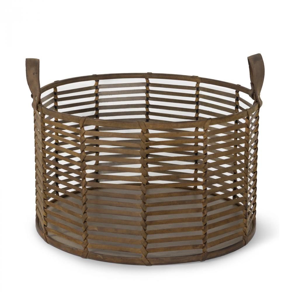 Regina Andrew Finn Leather Basket Decorative Accents Regina Andrew   