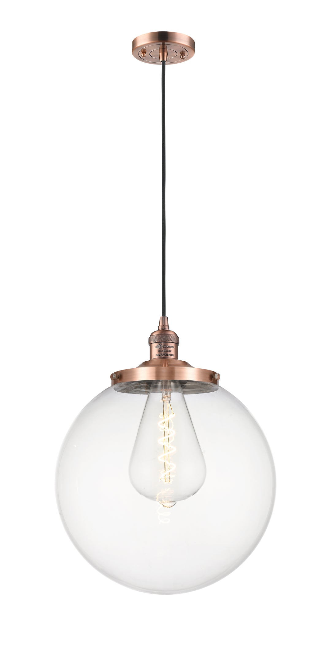 Innovations Lighting Beacon 14" Mini Pendant - Antique Copper Mini-Pendants Innovations Lighting   