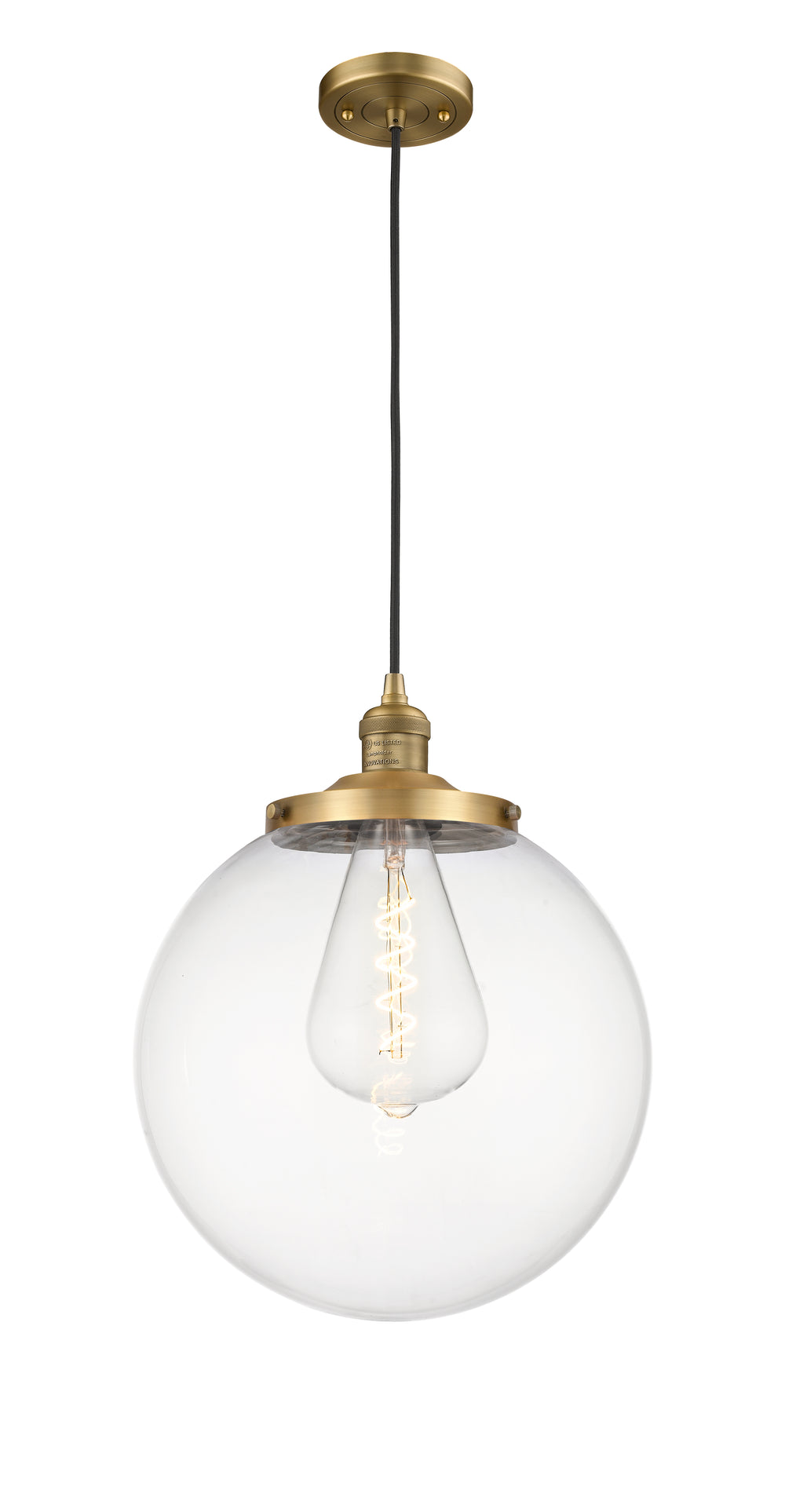 Innovations Lighting Beacon 14" Mini Pendant - Brushed Brass Mini-Pendants Innovations Lighting   