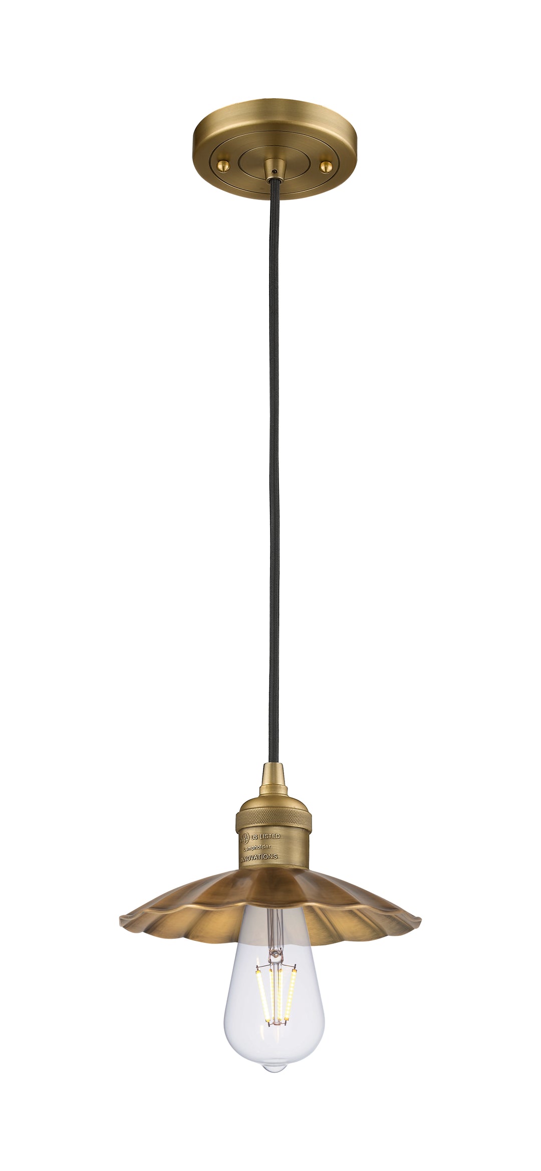 Innovations Lighting Scallop 7.5" Mini Pendant - Brushed Brass