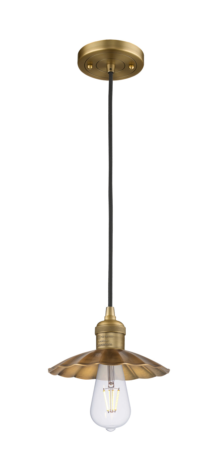 Innovations Lighting Scallop 7.5" Mini Pendant - Brushed Brass Mini-Pendants Innovations Lighting   