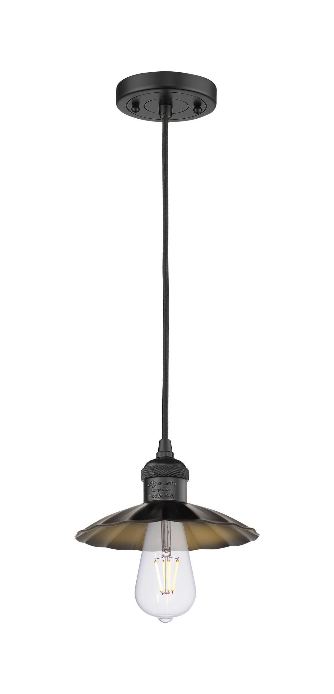 Innovations Lighting Scallop 7.5" Mini Pendant - Matte Black