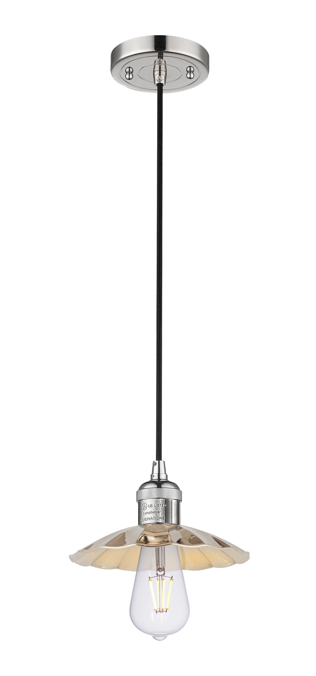 Innovations Lighting Scallop 7.5" Mini Pendant - Polished Nickel