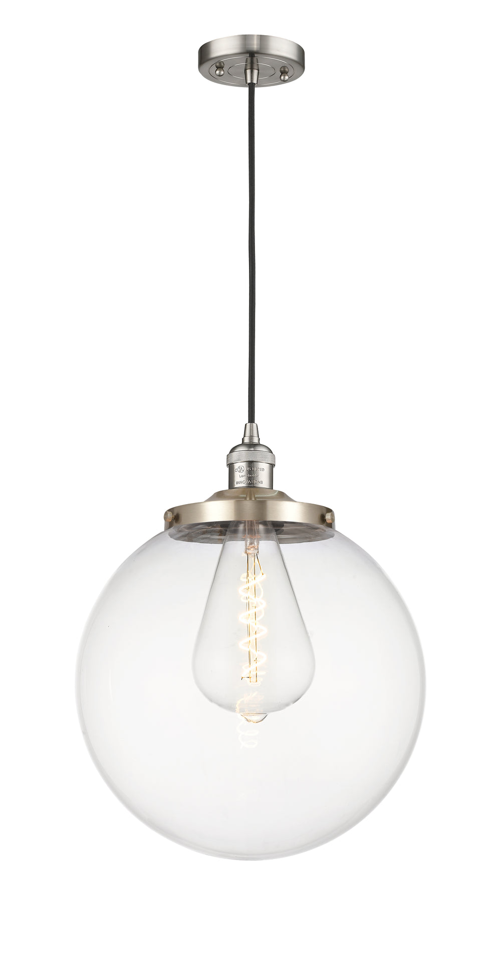 Innovations Lighting Beacon 14" Mini Pendant - Brushed Satin Nickel Mini-Pendants Innovations Lighting   