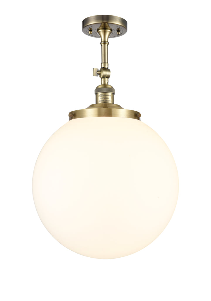 Innovations Lighting Beacon 14" Semi-Flush Mount - Antique Brass Ceiling Semi Flush Mounts Innovations Lighting   