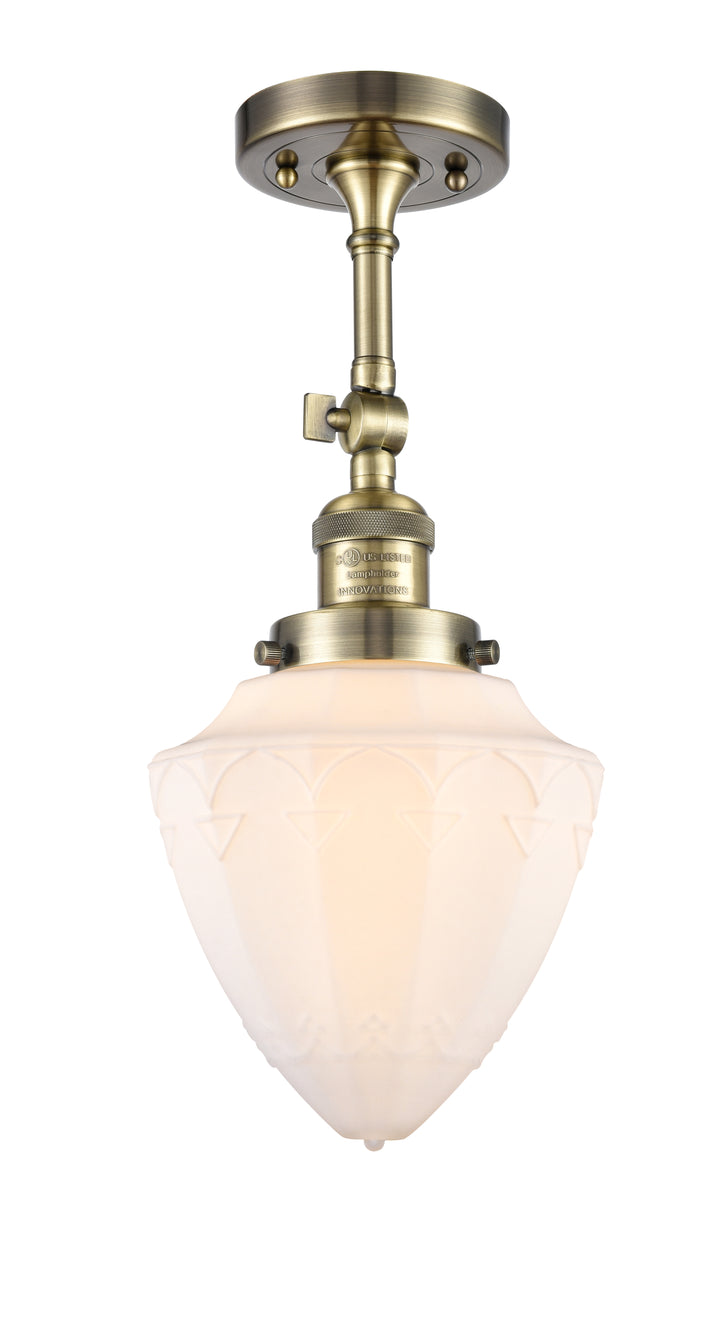 Innovations Lighting Bullet 7" Semi-Flush Mount - Antique Brass Ceiling Semi Flush Mounts Innovations Lighting   