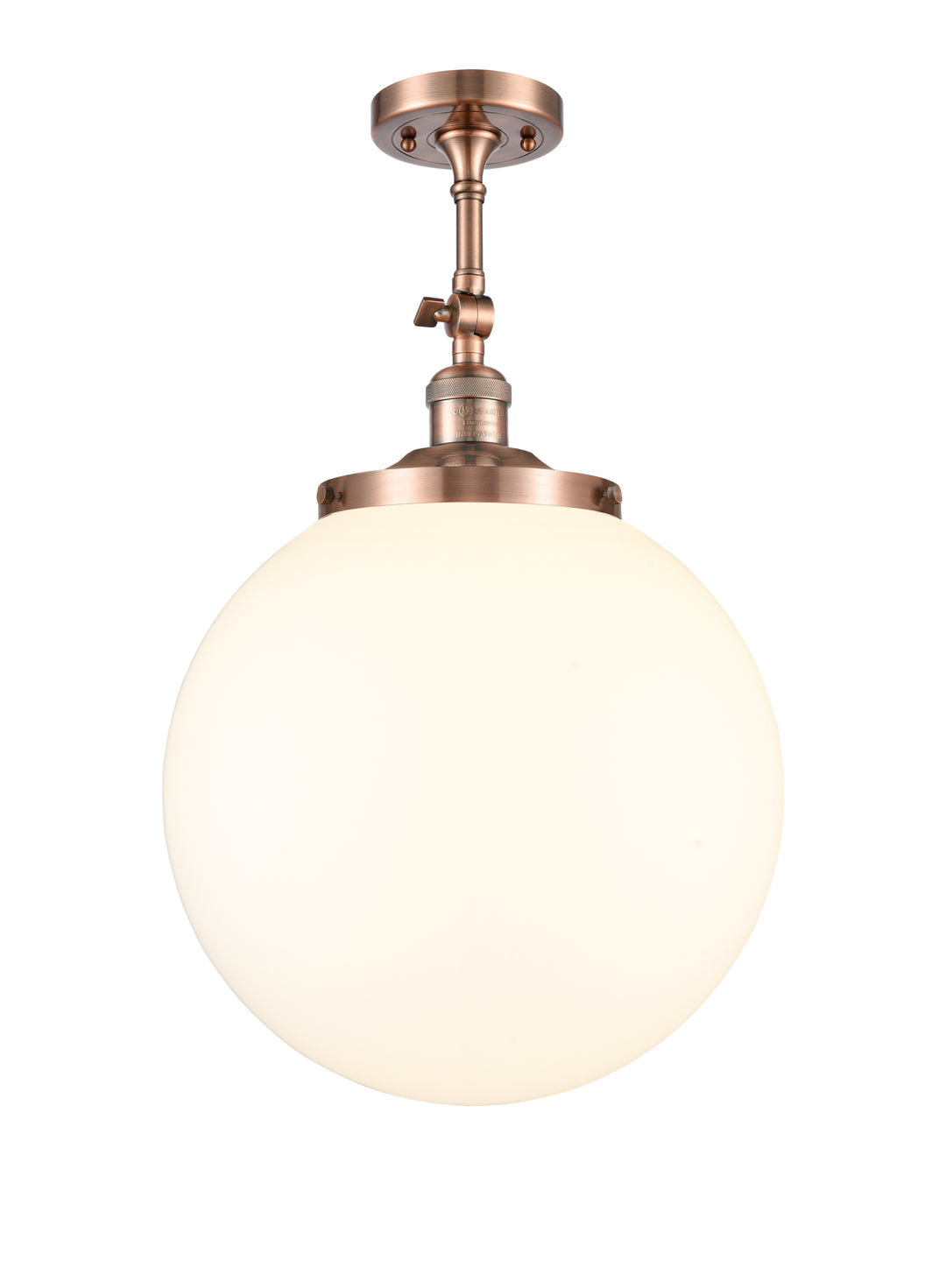 Innovations Lighting Beacon 14" Semi-Flush Mount - Antique Copper Ceiling Semi Flush Mounts Innovations Lighting Matte White ; Glass Type: Frosted  