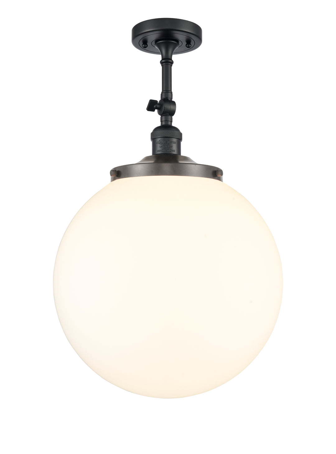 Innovations Lighting Beacon 14" Semi-Flush Mount - Matte Black Ceiling Semi Flush Mounts Innovations Lighting Matte White ; Glass Type: Frosted  