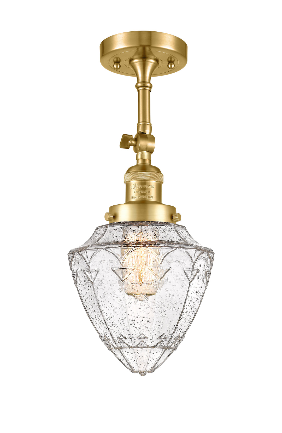 Innovations Lighting Bullet 7" Semi-Flush Mount - Satin Gold Ceiling Semi Flush Mounts Innovations Lighting   