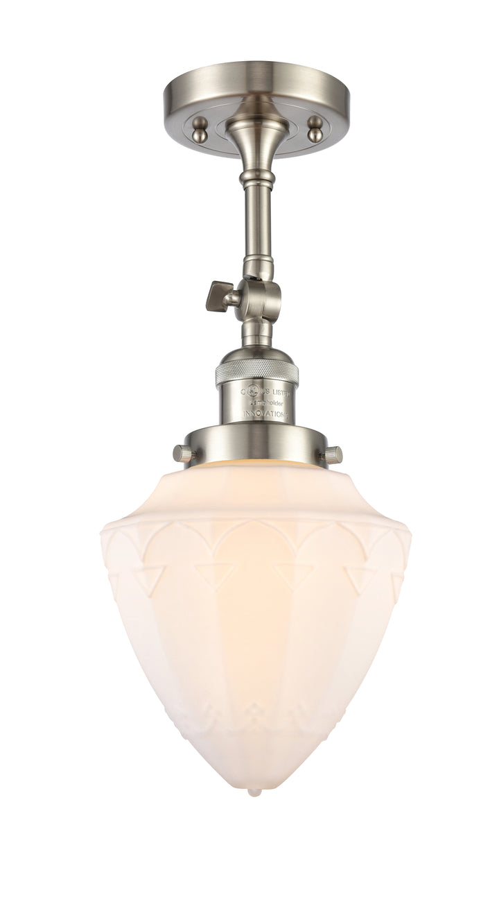 Innovations Lighting Bullet 7" Semi-Flush Mount - Brushed Satin Nickel Ceiling Semi Flush Mounts Innovations Lighting   