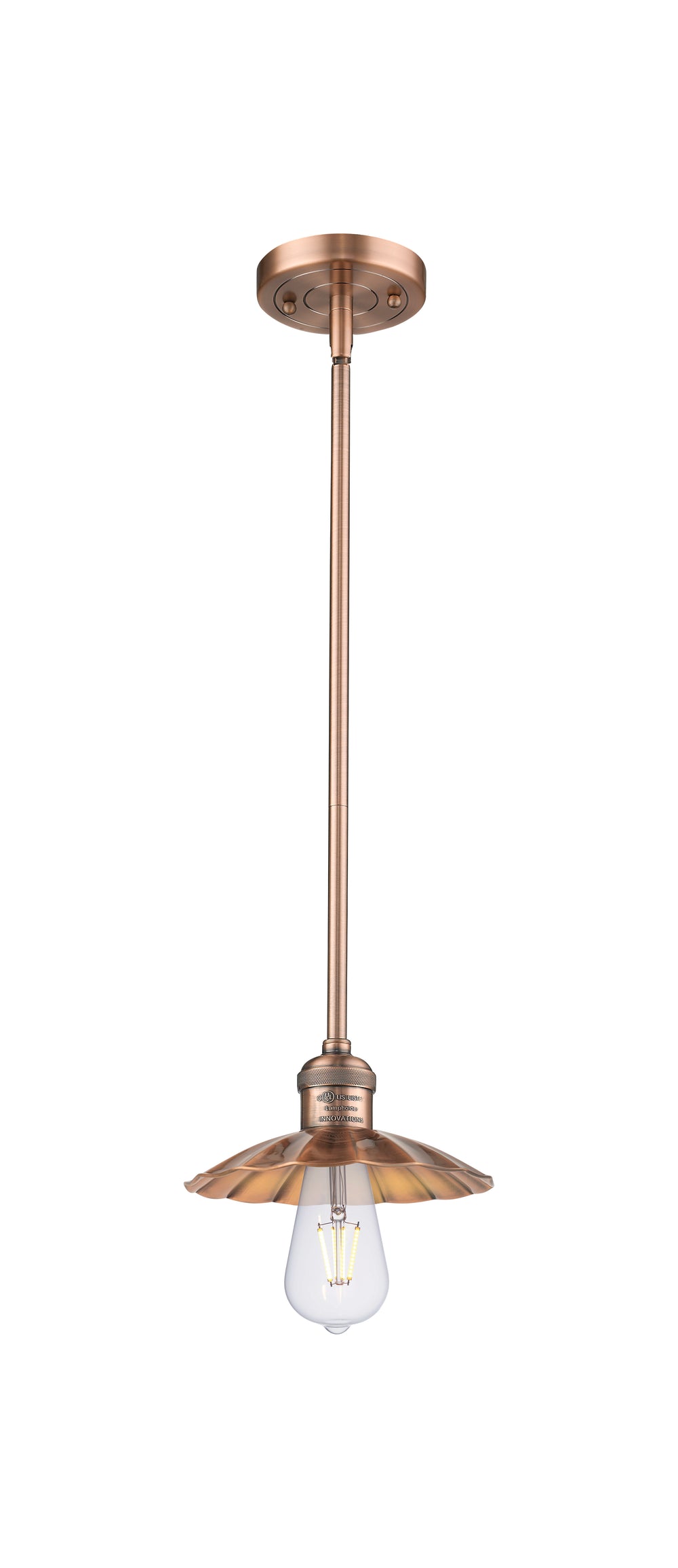 Innovations Lighting Scallop 7.5" Mini Pendant - Antique Copper