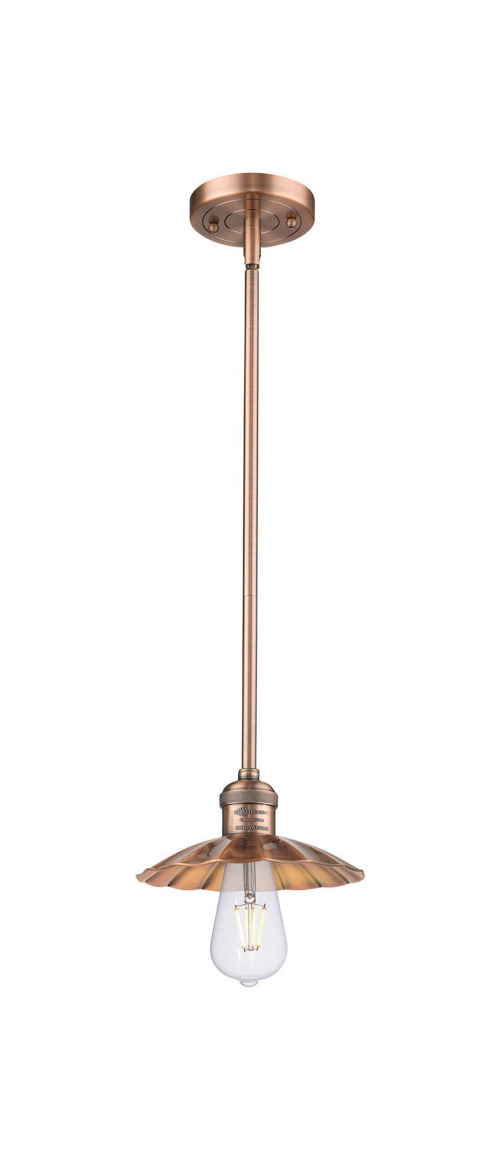 Innovations Lighting Scallop 7.5" Mini Pendant - Antique Copper Mini-Pendants Innovations Lighting   