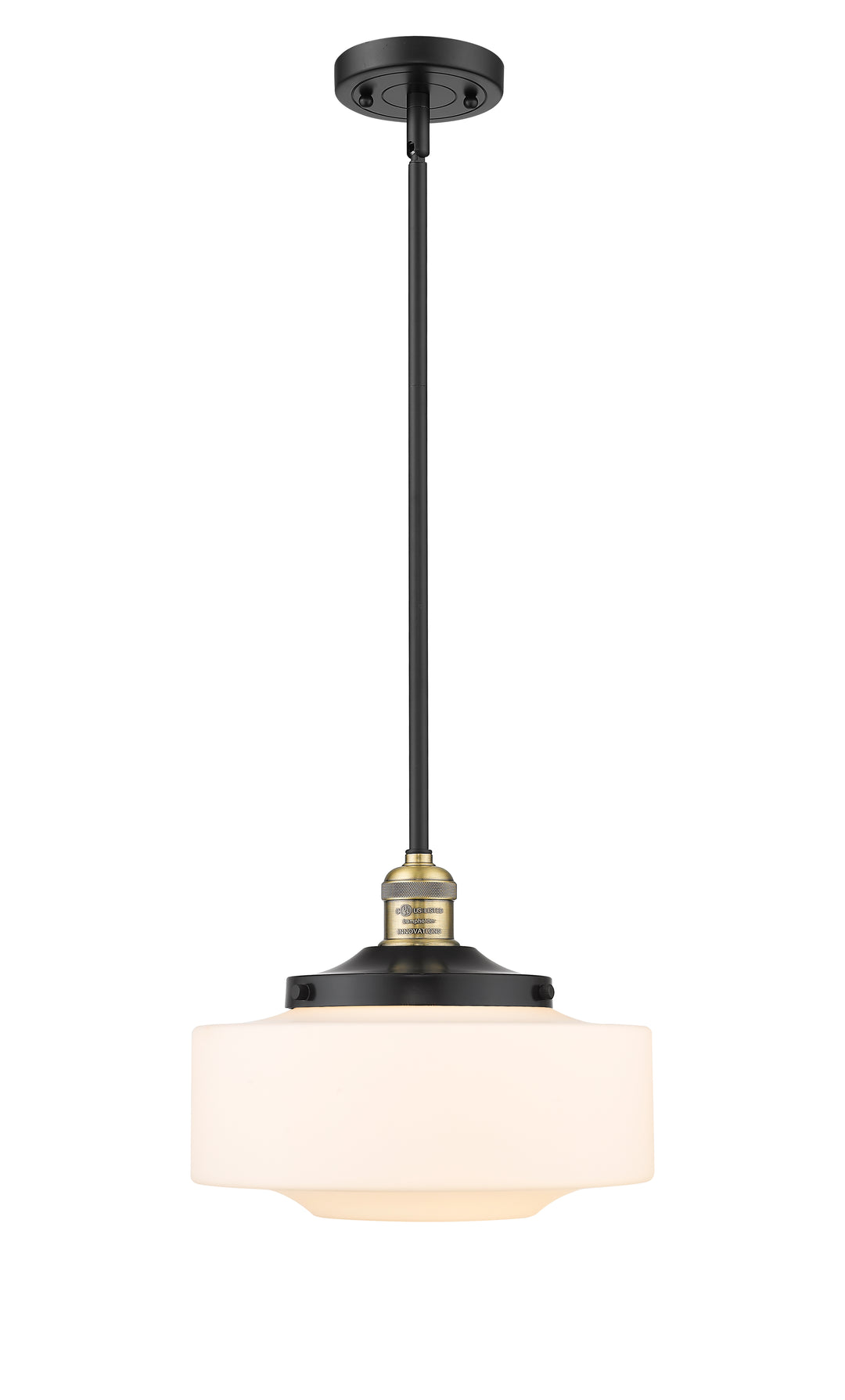 Innovations Lighting Bridgeton 12" Mini Pendant - Black Antique Brass Mini-Pendants Innovations Lighting   