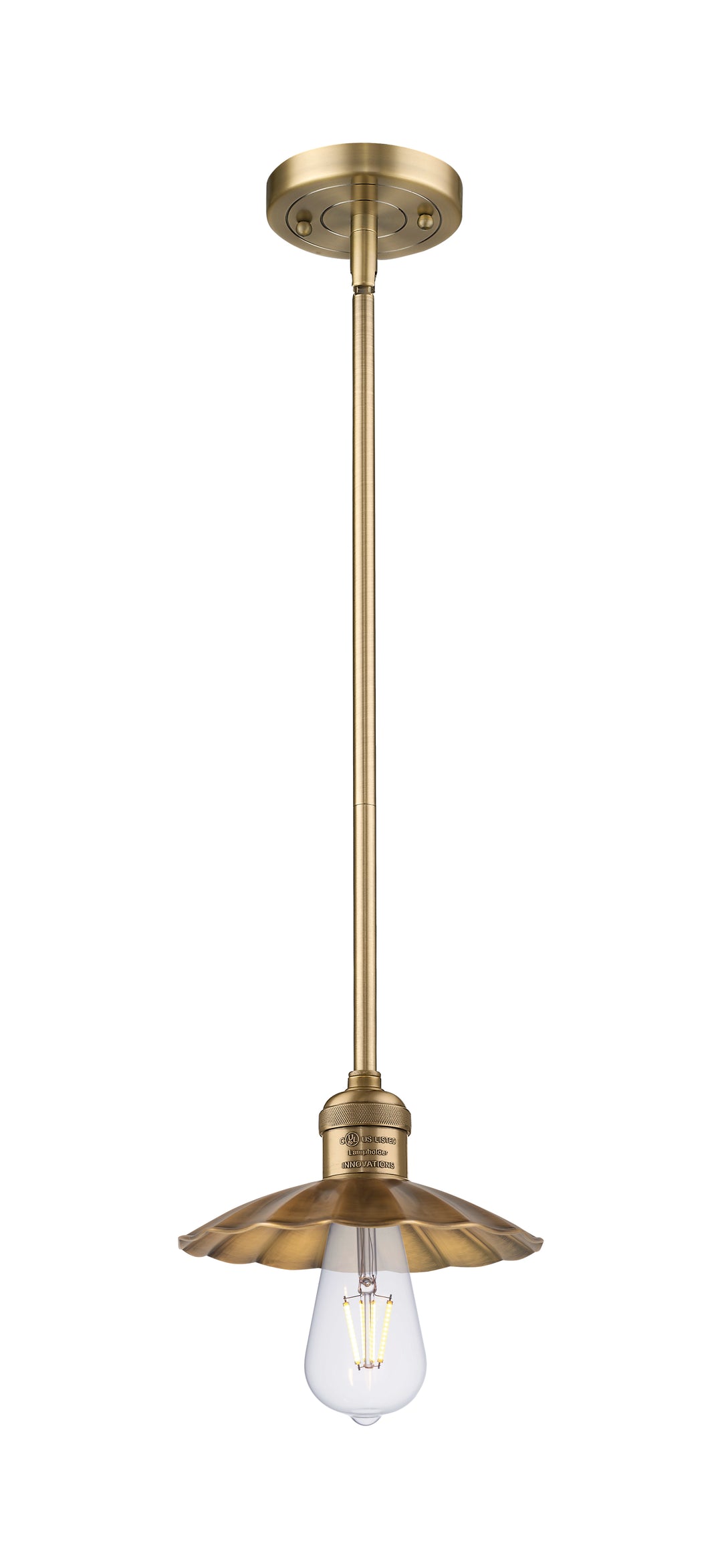 Innovations Lighting Scallop 7.5" Mini Pendant - Brushed Brass Mini-Pendants Innovations Lighting   