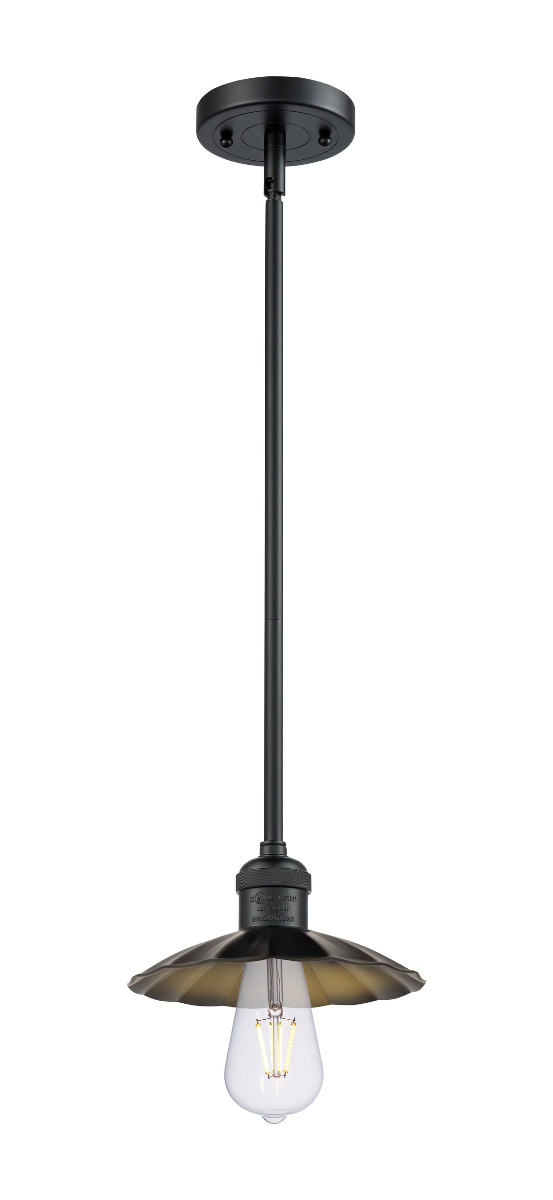 Innovations Lighting Scallop 7.5" Mini Pendant - Matte Black Mini-Pendants Innovations Lighting   