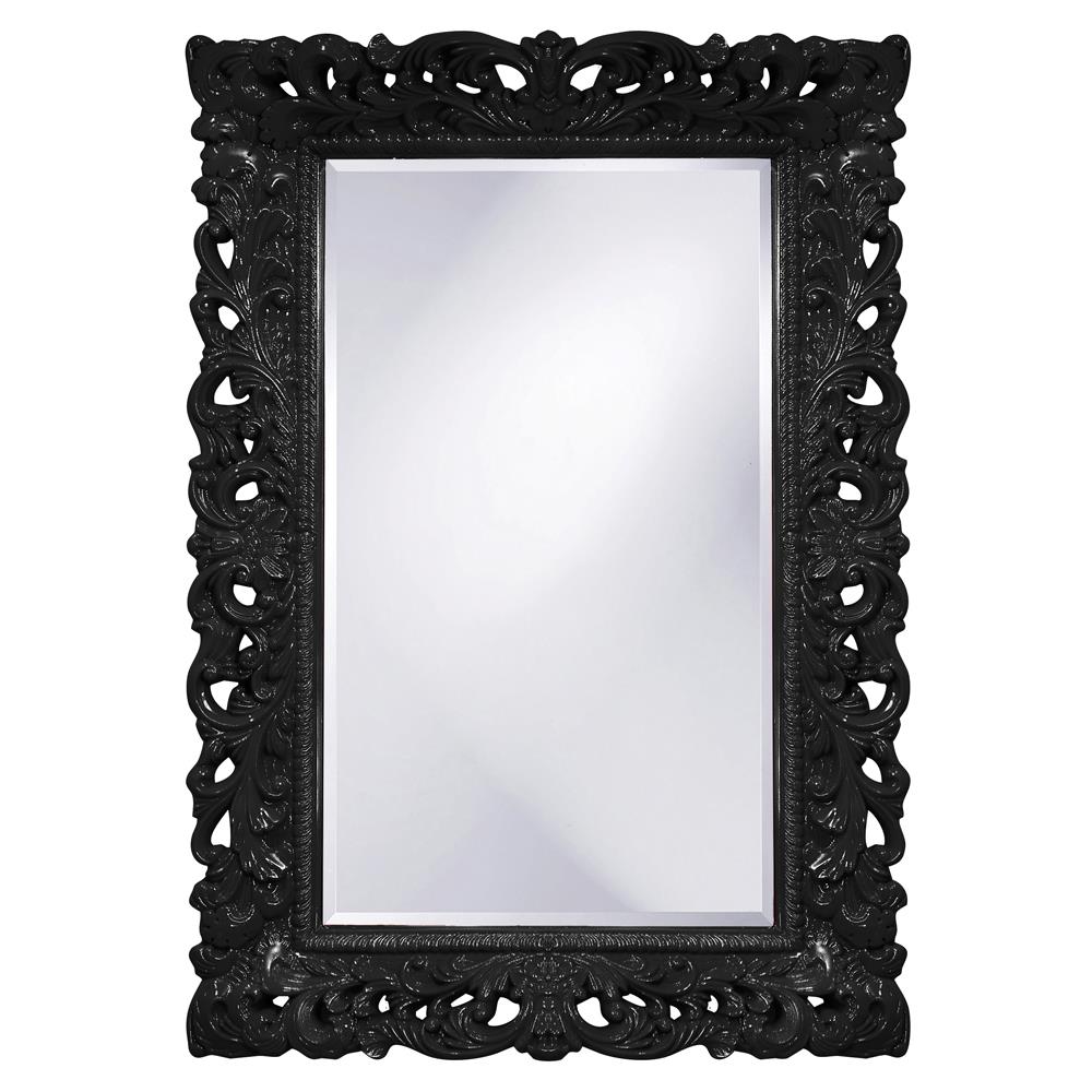 Howard Elliott Collection Barcelona Mirror - Glossy Black Mirrors Howard Elliott Collection   