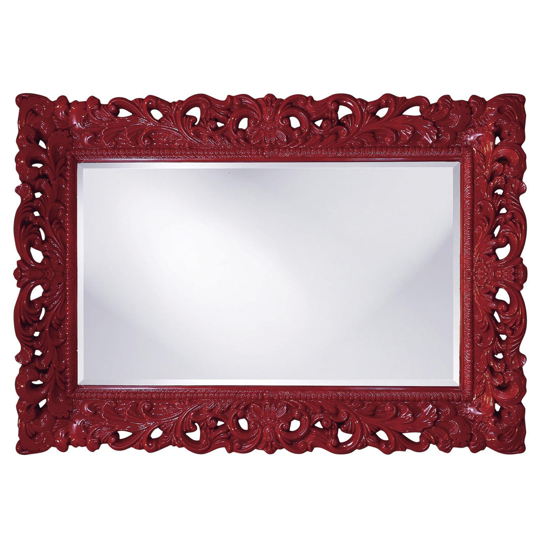 Howard Elliott Collection Barcelona Mirror - Glossy Burgundy Mirrors Howard Elliott Collection   