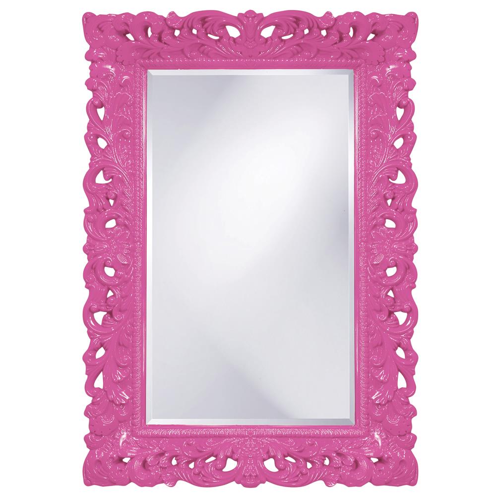 Howard Elliott Collection Barcelona Mirror - Glossy Hot Pink Mirrors Howard Elliott Collection   