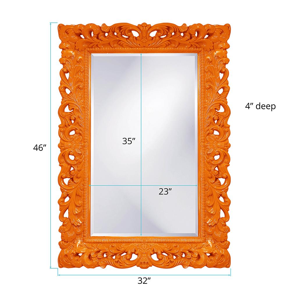 Howard Elliott Collection Barcelona Mirror - Glossy Orange Mirrors Howard Elliott Collection   