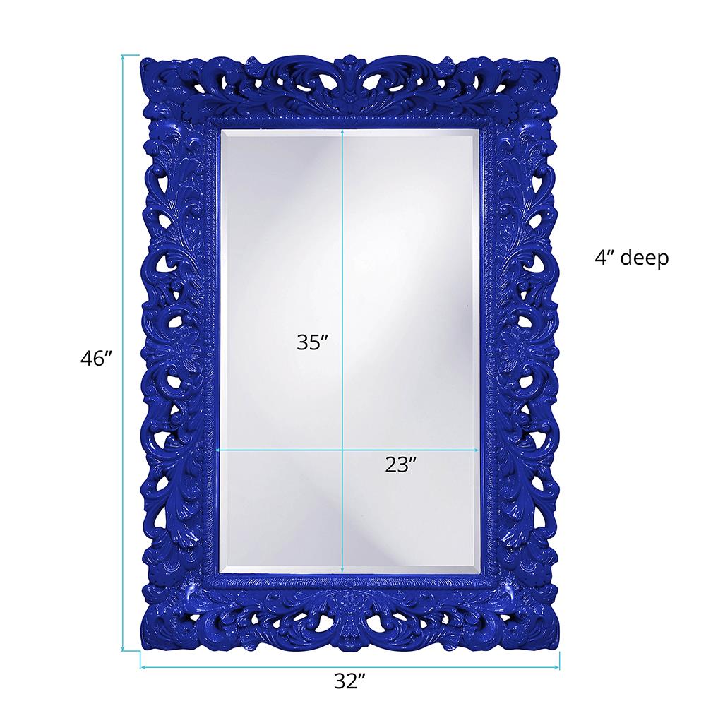 Howard Elliott Collection Barcelona Mirror - Glossy Royal Blue Mirrors Howard Elliott Collection   