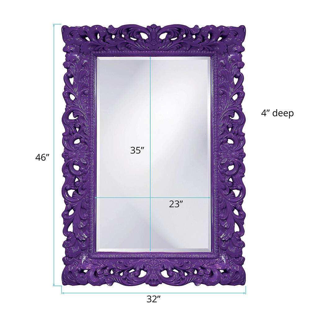 Howard Elliott Collection Barcelona Mirror - Glossy Royal Purple Mirrors Howard Elliott Collection   