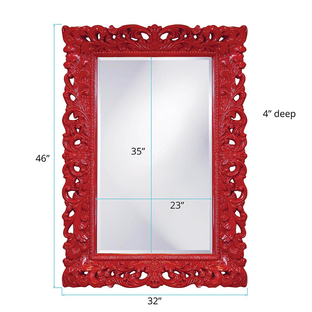 Howard Elliott Collection Barcelona Mirror - Glossy Red Mirrors Howard Elliott Collection   