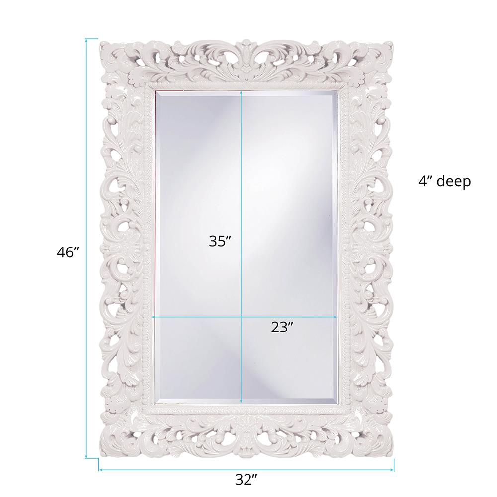 Howard Elliott Collection Barcelona Mirror - Glossy White Mirrors Howard Elliott Collection   