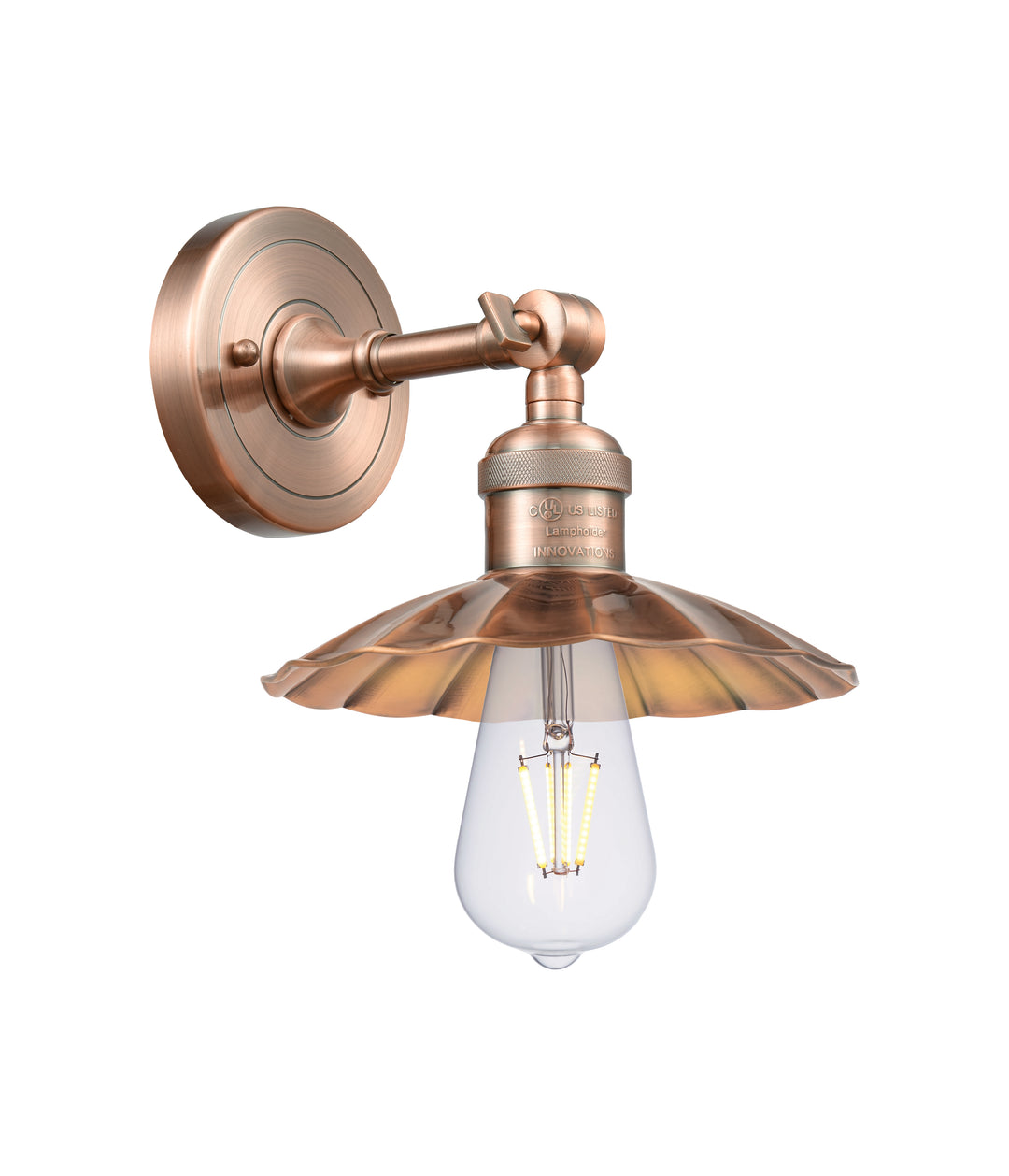 Innovations Lighting Scallop 7.5" Sconce - Antique Copper Wall Sconces Innovations Lighting   