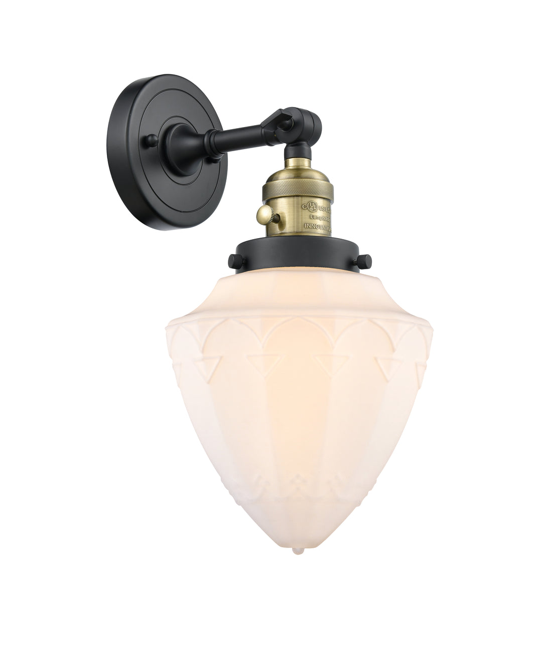 Innovations Lighting Bullet 7" Sconce - Black Antique Brass Wall Sconces Innovations Lighting   