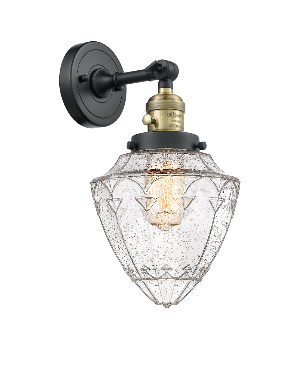 Innovations Lighting Bullet 7" Sconce - Black Antique Brass Wall Sconces Innovations Lighting   