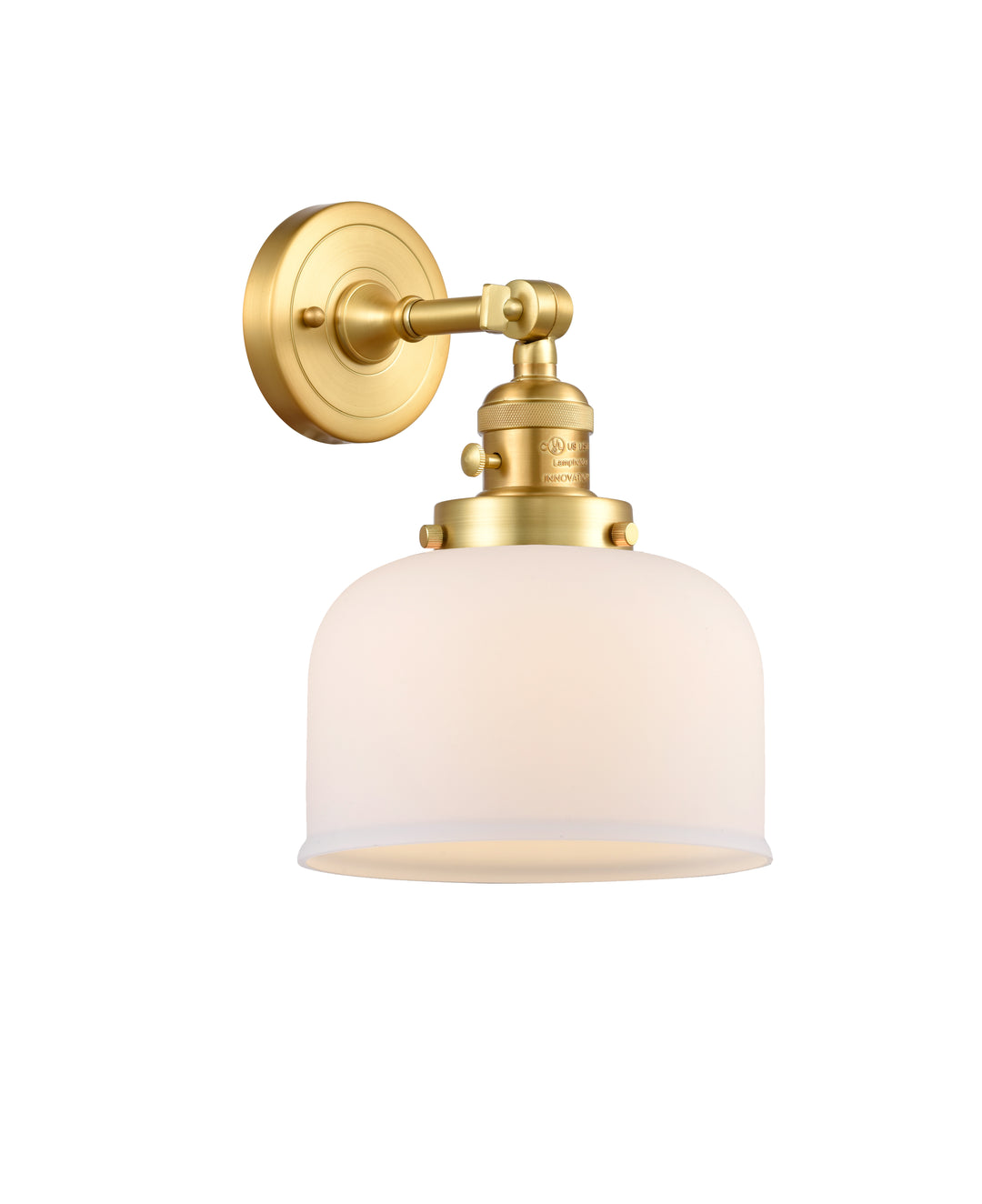 Innovations Lighting Bell 8" Sconce - Satin Gold Wall Sconces Innovations Lighting   