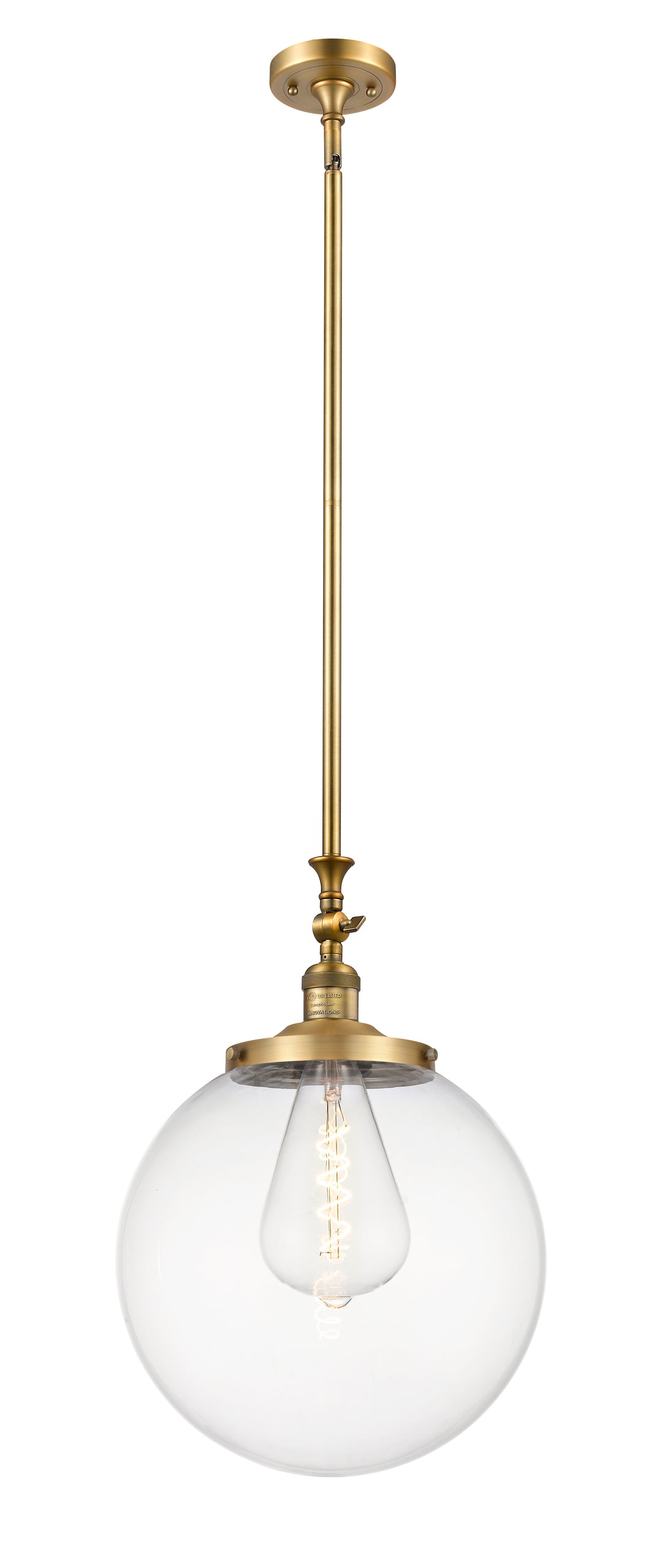 Innovations Lighting Beacon 14" Mini Pendant - Brushed Brass Mini-Pendants Innovations Lighting   