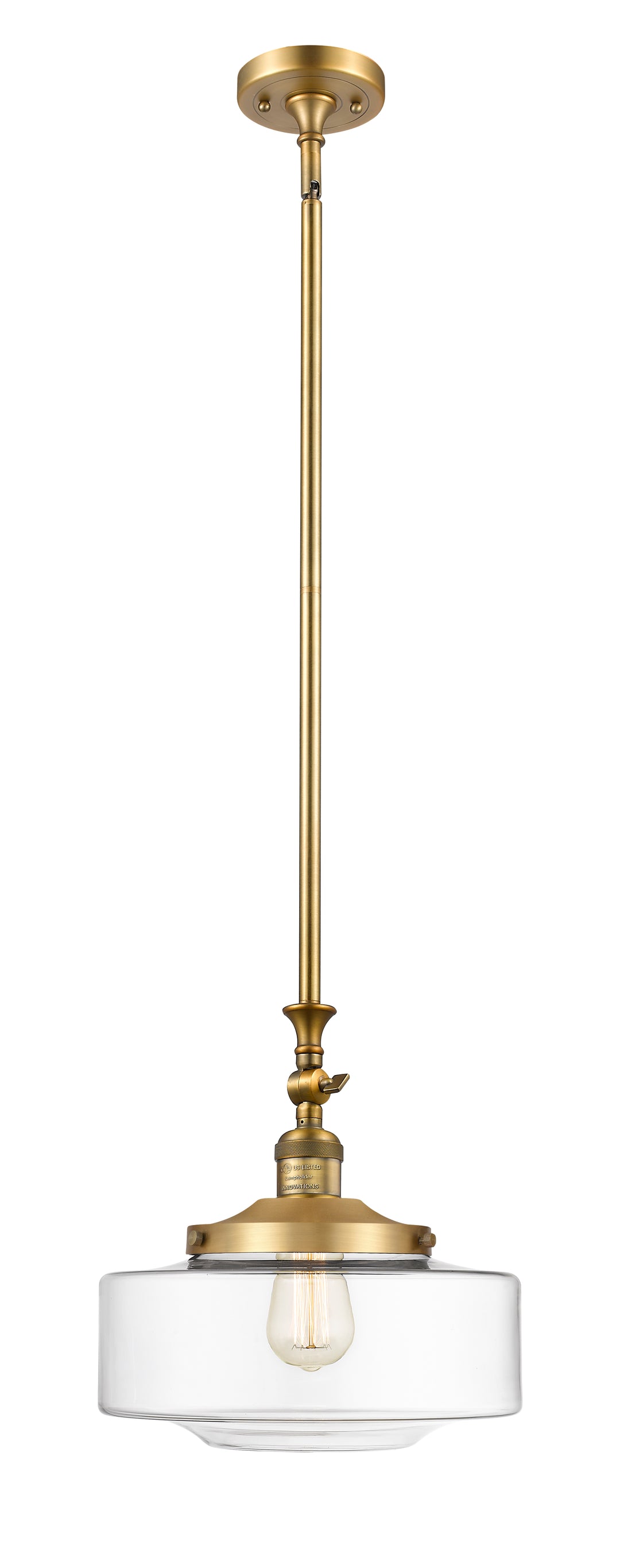 Innovations Lighting Bridgeton 12" Mini Pendant - Brushed Brass Mini-Pendants Innovations Lighting   