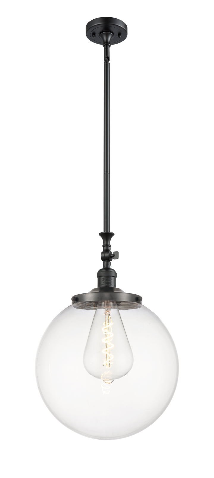 Innovations Lighting Beacon 14" Mini Pendant - Matte Black Mini-Pendants Innovations Lighting Clear ; Glass Type: Transparent  