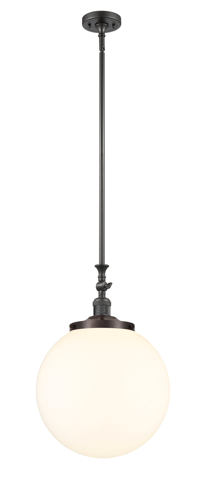 Innovations Lighting Beacon 14" Mini Pendant - Oil Rubbed Bronze Mini-Pendants Innovations Lighting Matte White ; Glass Type: Frosted  