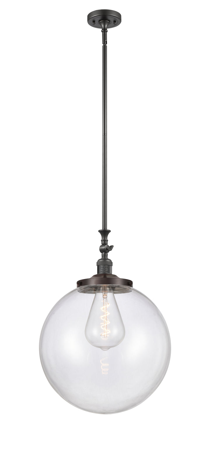 Innovations Lighting Beacon 16" Mini Pendant Mini-Pendants Innovations Lighting Oil Rubbed Bronze Clear ; Glass Type: Transparent 